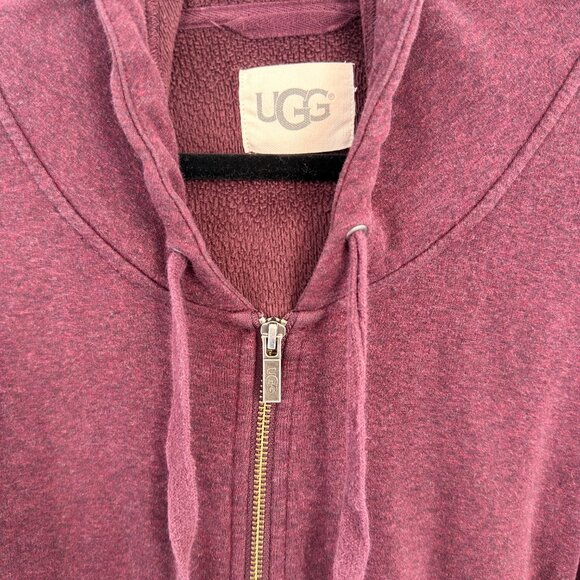 🧥 UGG Full-Zip Hoodie in Heathered Burgundy — Women’s XL - Picture 2 of 7